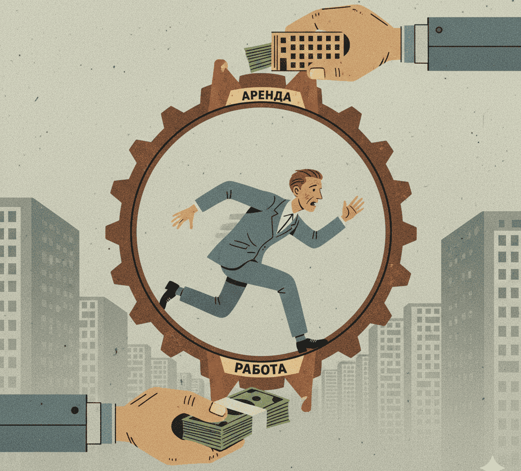 Вечный двигатель экономики: работа ради аренды, аренда ради работы. Круг замкнулся, и мы в нем — главная деталь.